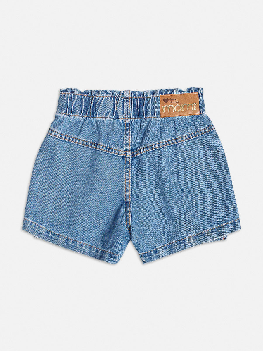 Conjunto Infantil Momi Verão Shorts Jeans e Blusa Pequena Sereia Disney