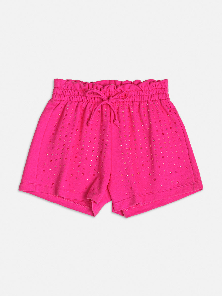 Shorts Infantil Momi Verão Rosa Brilho