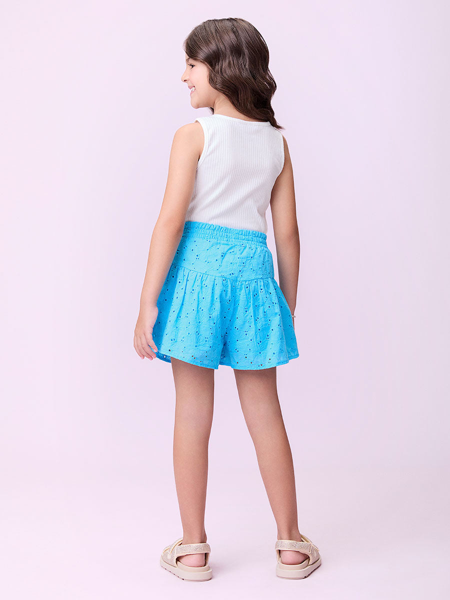 Conjunto Infantil Momi Verão Shorts Laise Azul e Blusa