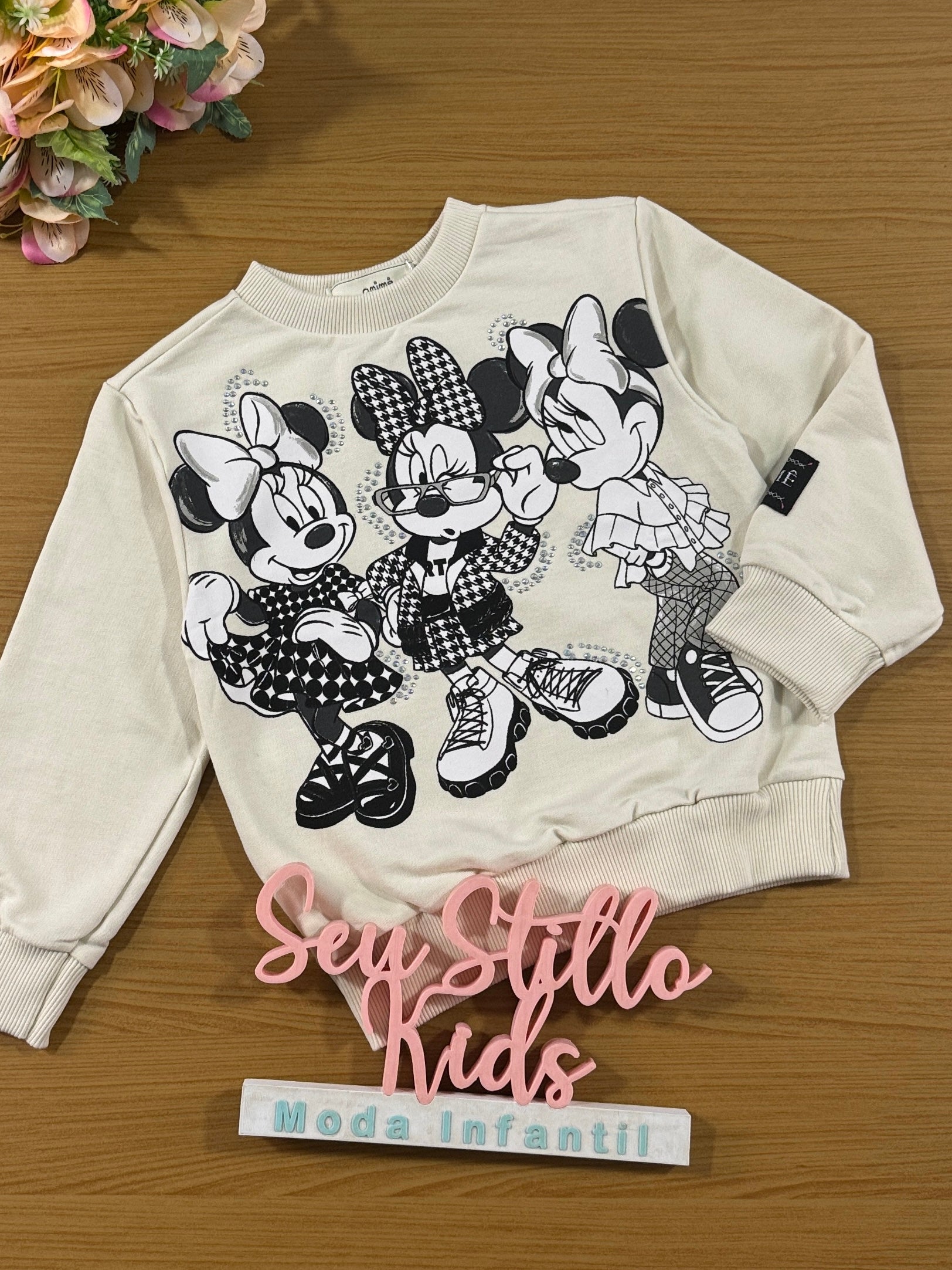 Moletom Infantil Animê Inverno Minnie Disney
