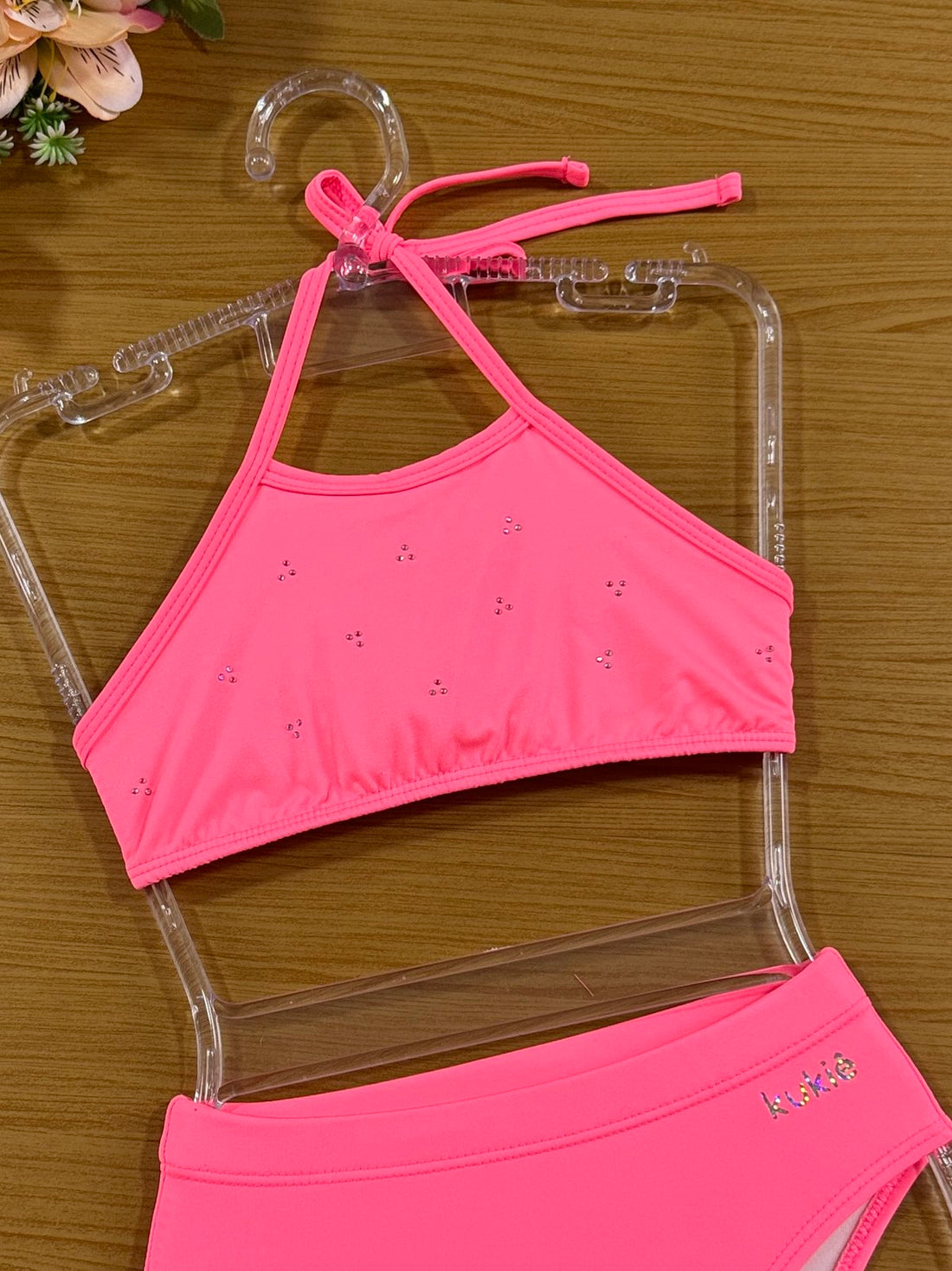 Biquini Infantil Kukie Verão Rosa Neon