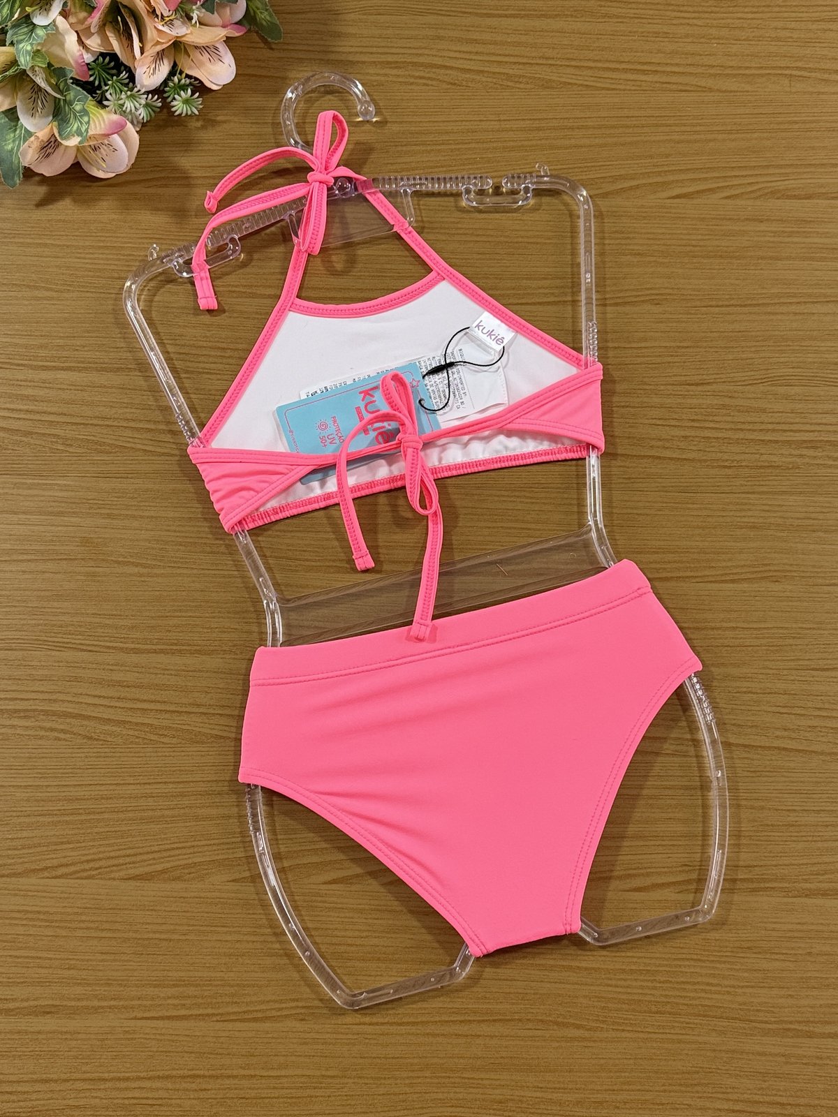 Biquini Infantil Kukie Verão Rosa Neon