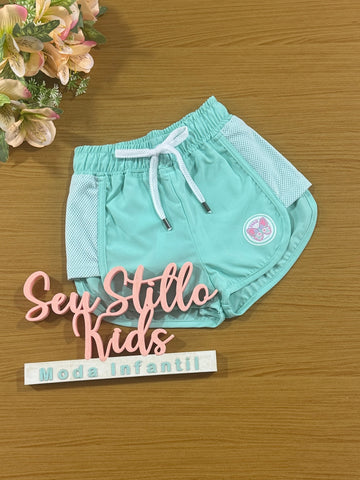 Shorts Infantil Kukie Verão Nylon Azul
