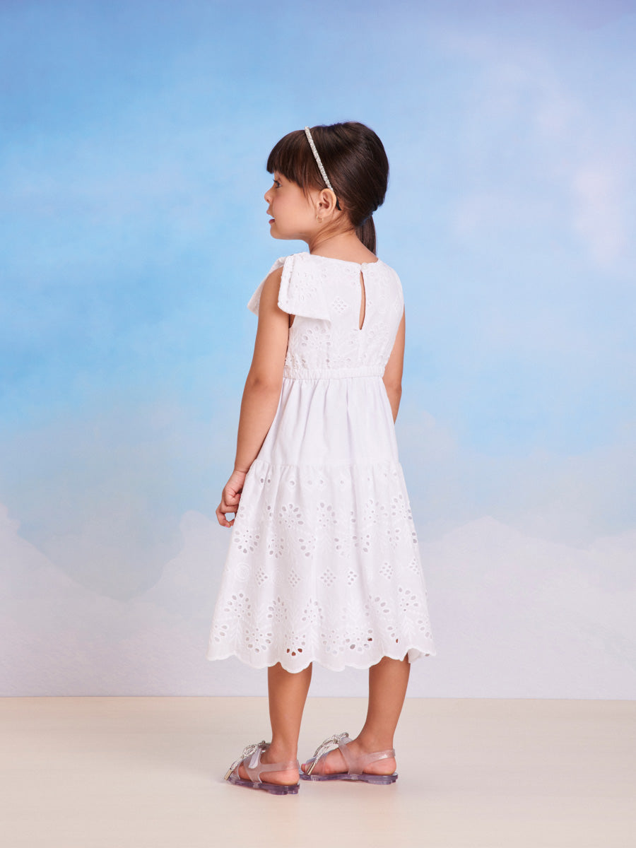 Vestido Infantil Momi Verão Branco Laise