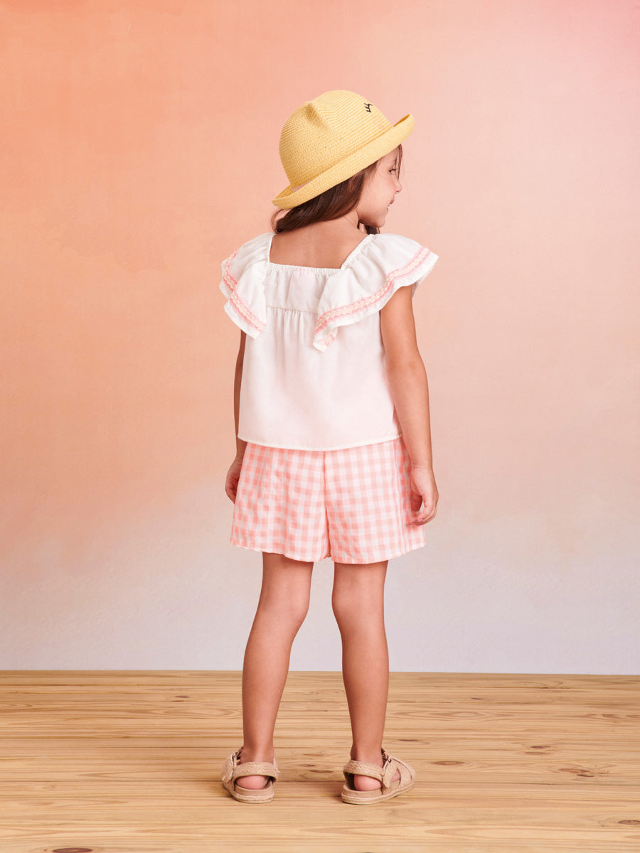 Conjunto Infantil Momi Verão Com Short e Cropped Maçãzinha