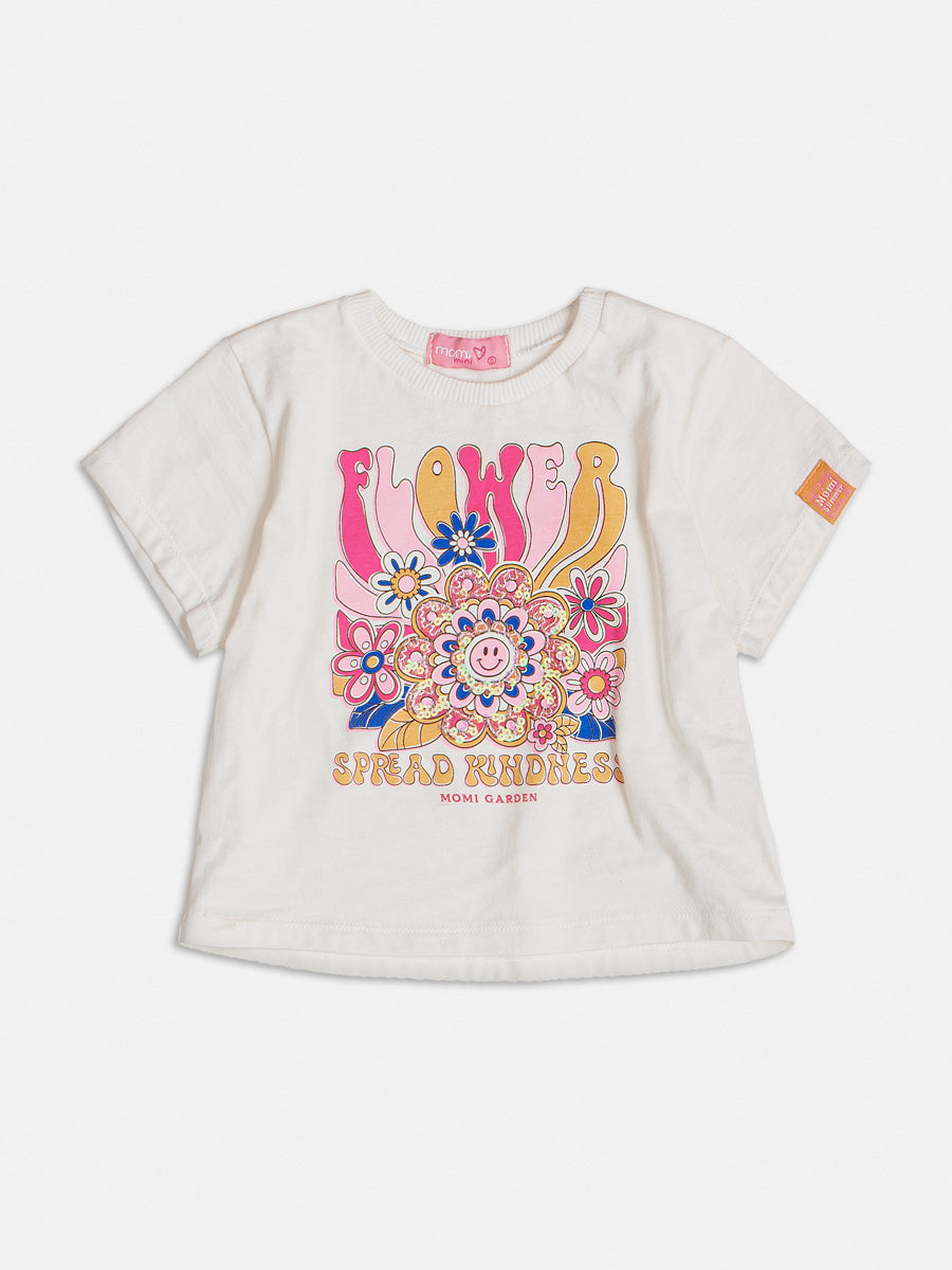 Conjunto Infantil Momi Verão Com Shorts Saia e Blusa Flowers