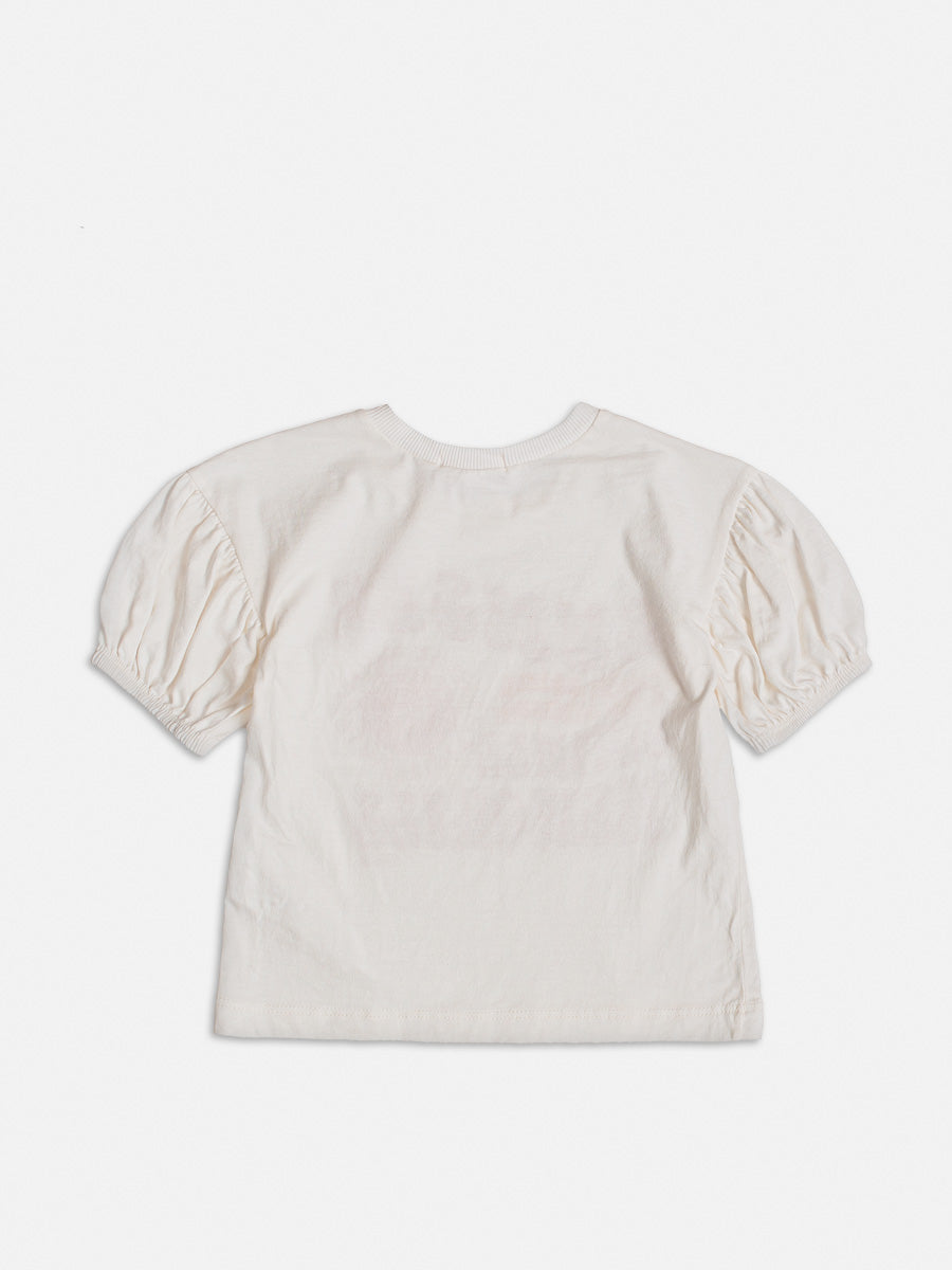 Conjunto Infantil Momi Verão Com Shorts Saia e Blusa Branca Dia Feliz