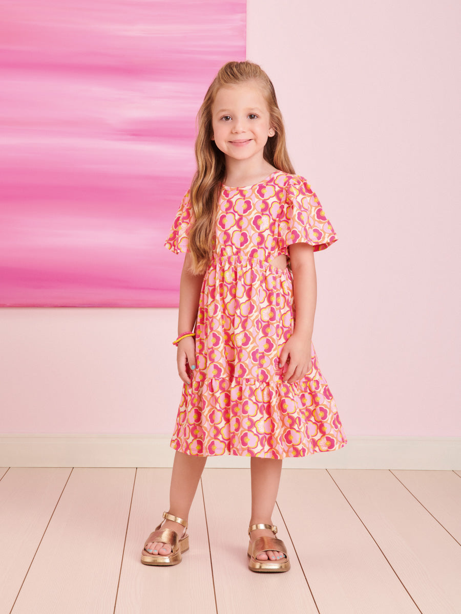 Vestido Infantil Momi Verão Manga Curta Formas