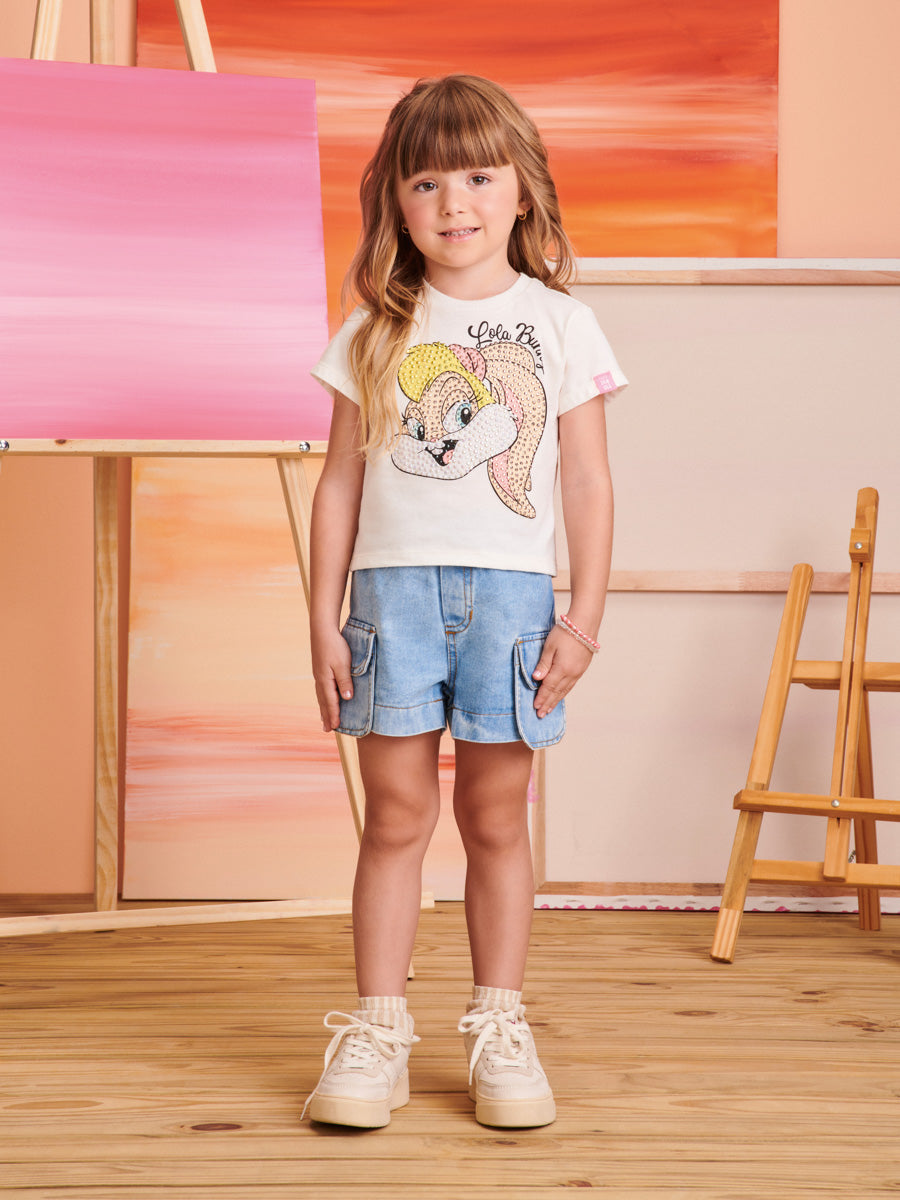 Blusa Infantil Momi Verão Branca Lola