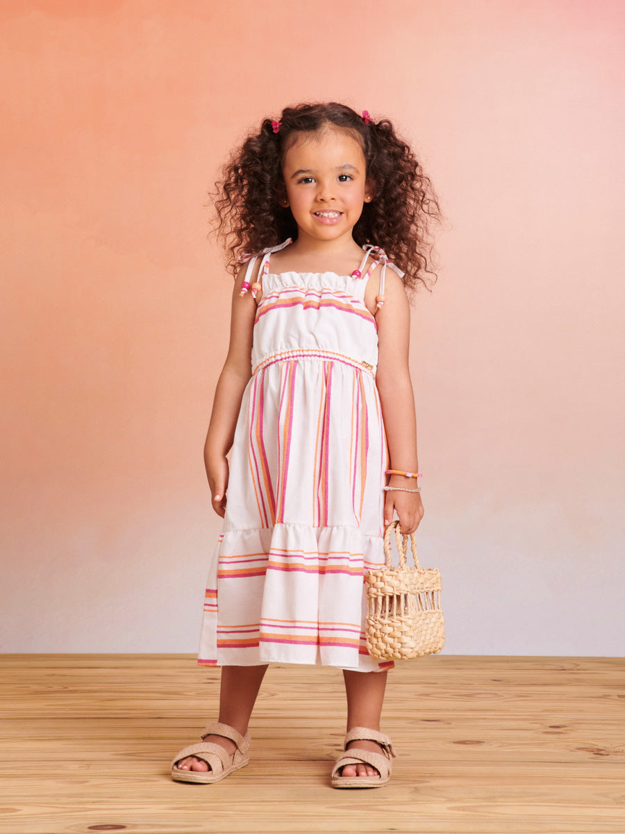 Vestido Infantil Momi Verão Listras