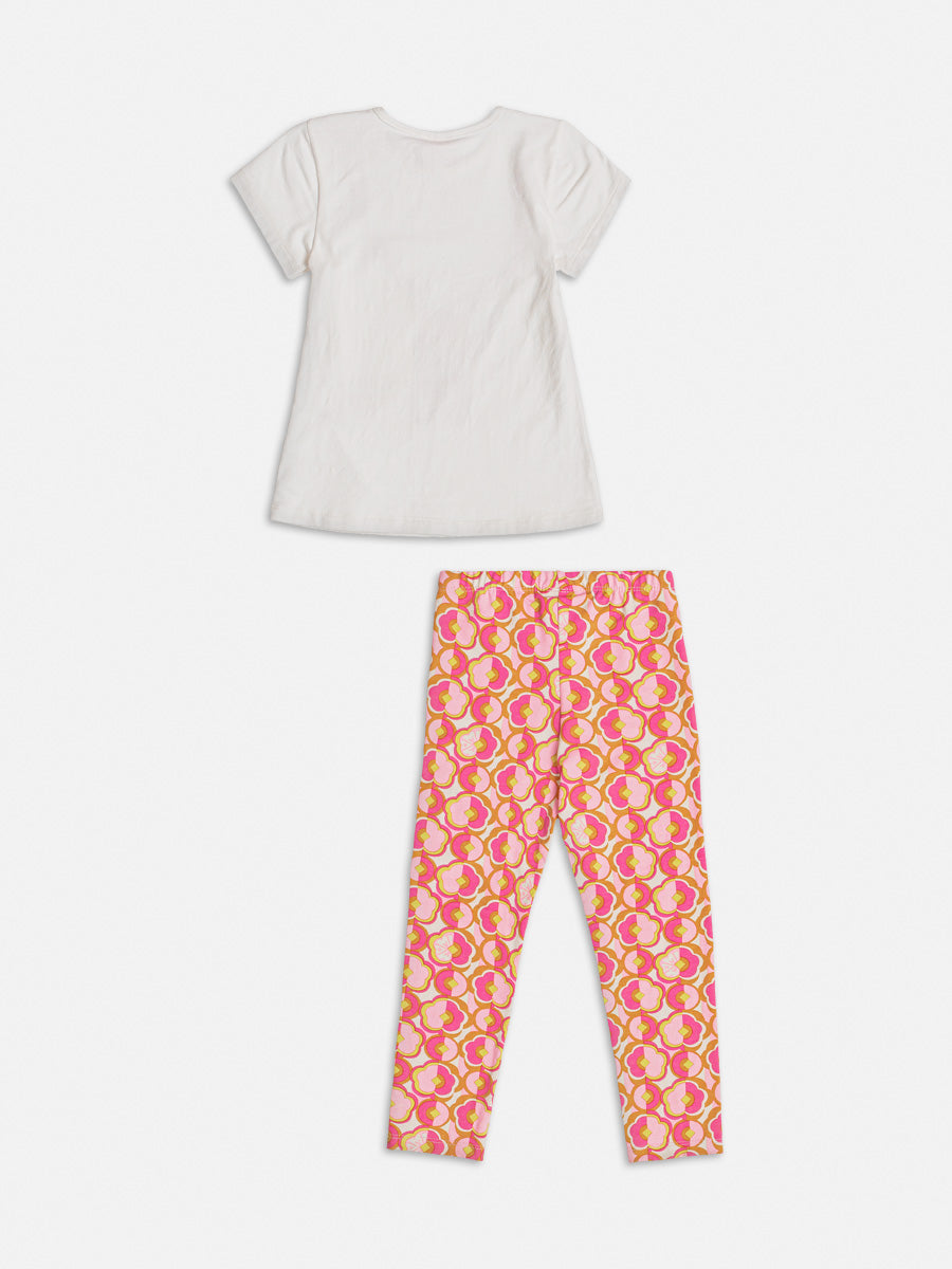 Conjunto Infantil Momi Verão Com Calça e Blusa Branca Fashion