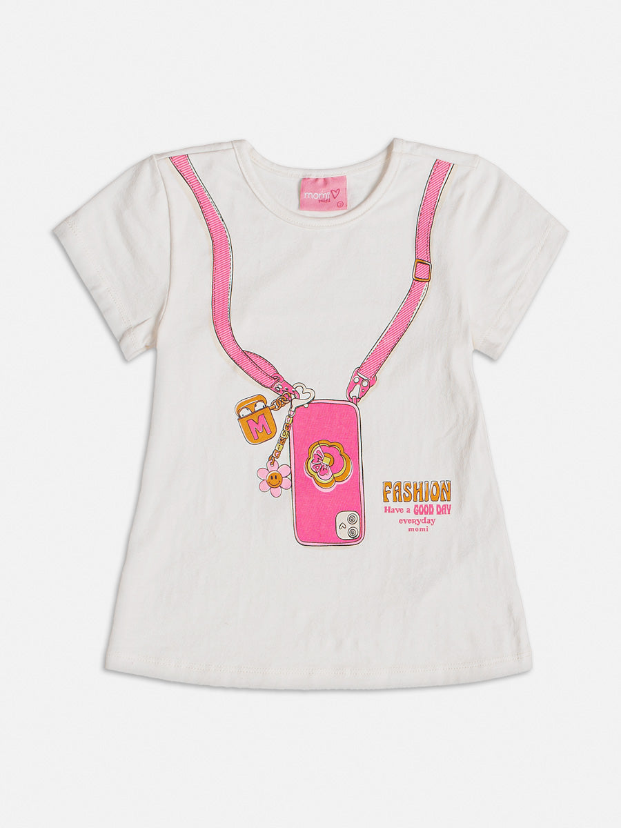 Conjunto Infantil Momi Verão Com Calça e Blusa Branca Fashion