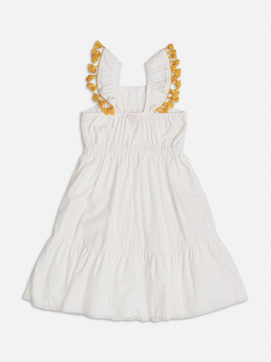 Vestido Infantil Momi Verão Branco Flores