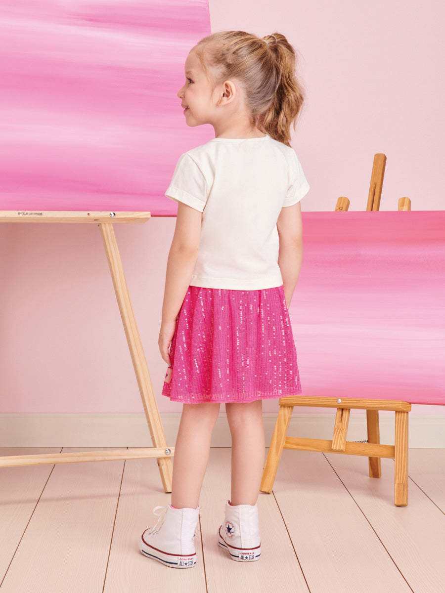 Conjunto Infantil Momi Verão Com Saia e Blusa Margarida