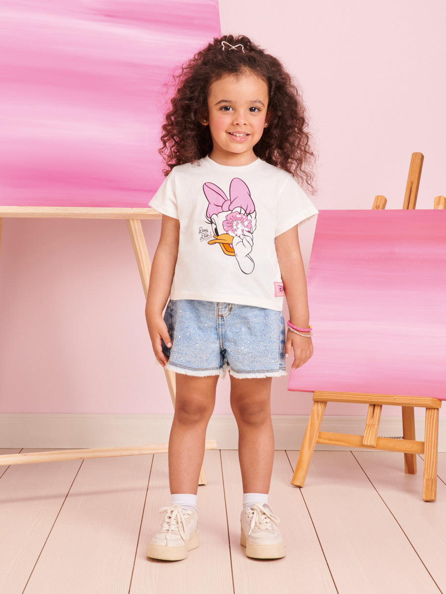 Blusa Infantil Momi Verão Branca Daisy