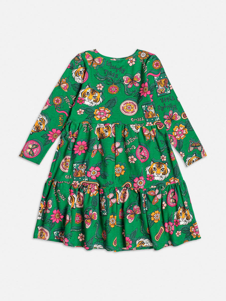 Vestido Infantil Momi Inverno Verde Tigre
