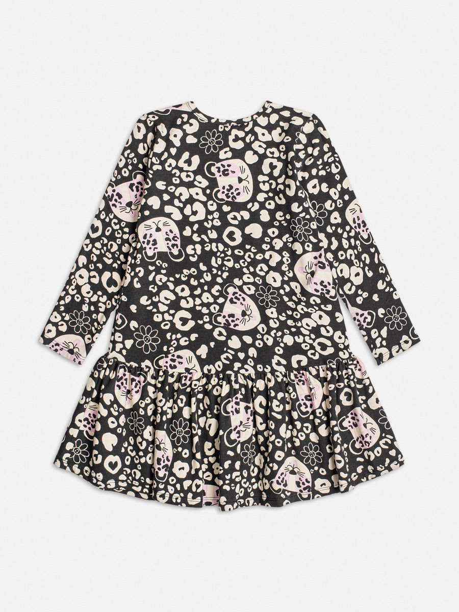 Vestido Infantil Momi Inverno Tigre Preto
