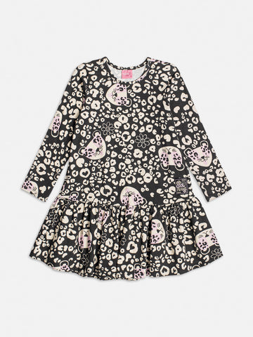 Vestido Infantil Momi Inverno Tigre Preto