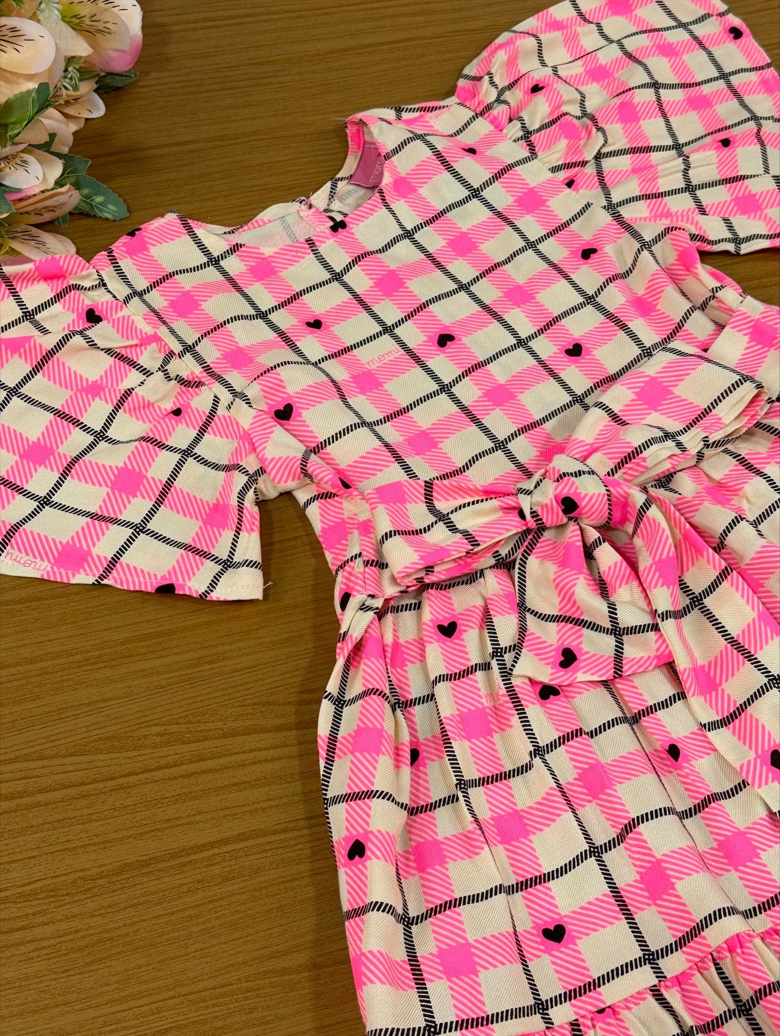 Vestido Infantil Momi Inverno Xadrez Neon