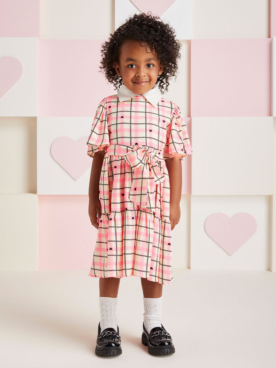Vestido Infantil Momi Inverno Xadrez Neon