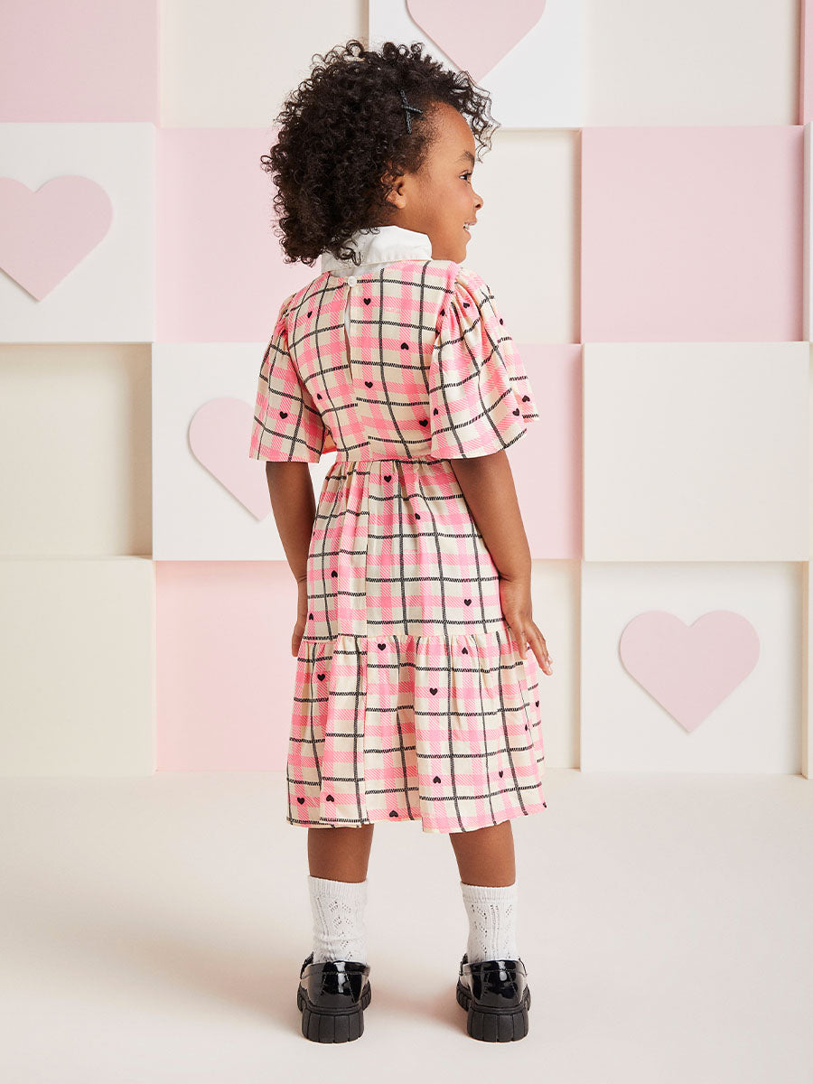 Vestido Infantil Momi Inverno Xadrez Neon