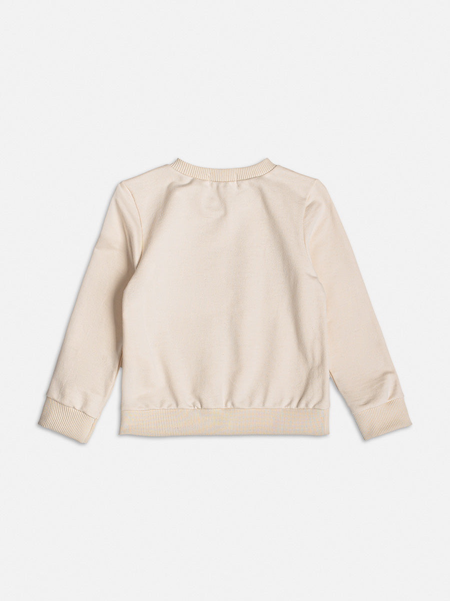 Moletom Infantil Momi Inverno Ursinho Fofo Bege Sem Flanela