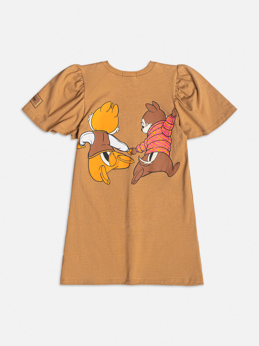 Vestido Infantil Momi Inverno Tico e Teco Manga Curta