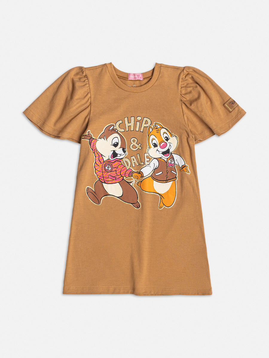 Vestido Infantil Momi Inverno Tico e Teco Manga Curta