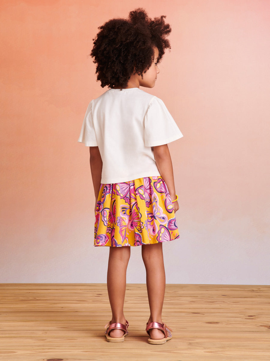 Conjunto Infantil Momi Verão Com Saia e Blusa Borboleta