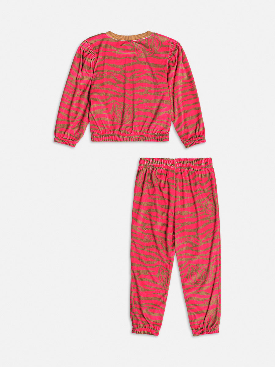 Conjunto Infantil Momi Inverno Calça e Blusa Trigre Pink