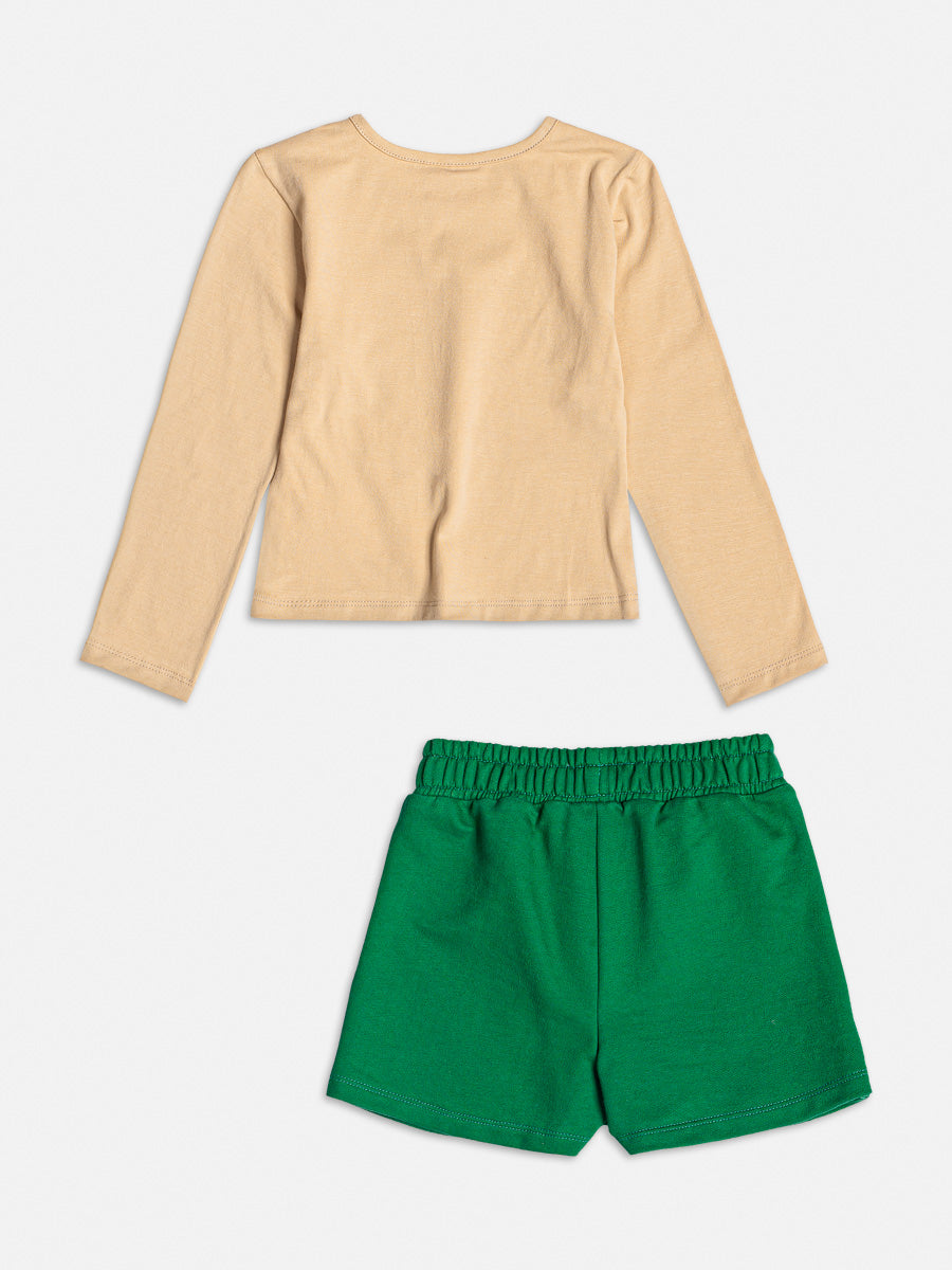 Conjunto Infantil Momi Inverno Shorts Saia e Blusa Tigre