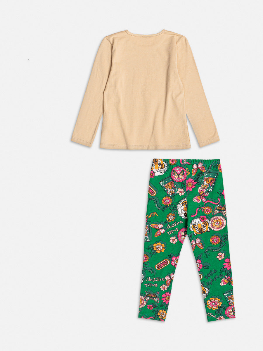 Conjunto Infantil Momi Inverno Legging e Blusa Tigre Love