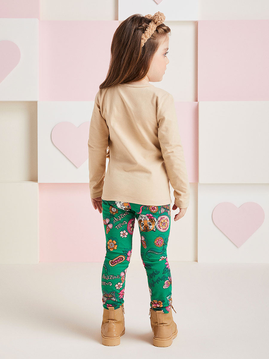 Conjunto Infantil Momi Inverno Legging e Blusa Tigre Love