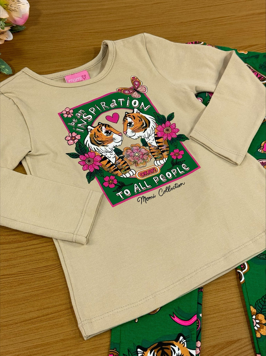 Conjunto Infantil Momi Inverno Legging e Blusa Tigre Love