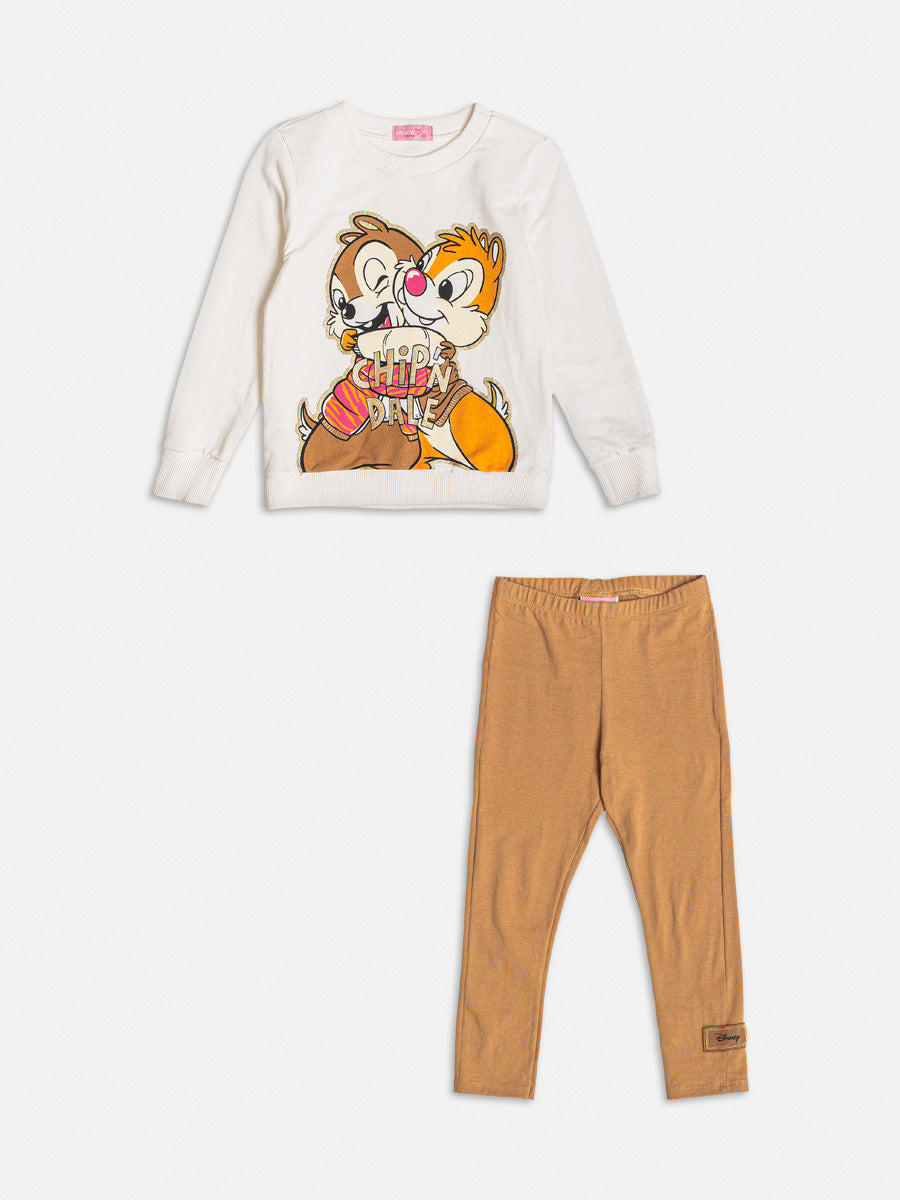 Conjunto Infantil Momi Inverno Legging e Moletom Tico e Teco Disney