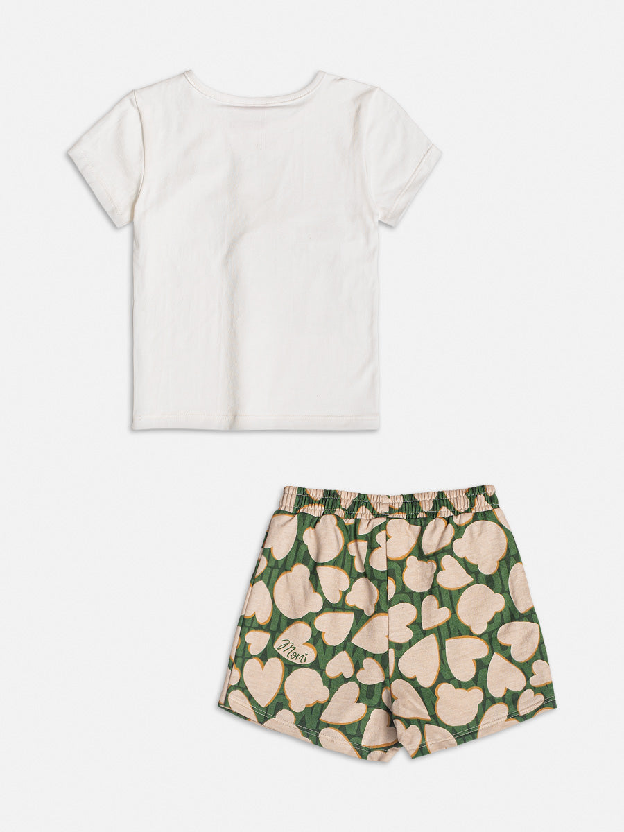 Conjunto Infan. Momi Inverno Shorts Saia e Blusa Manga Curta Bolsinha