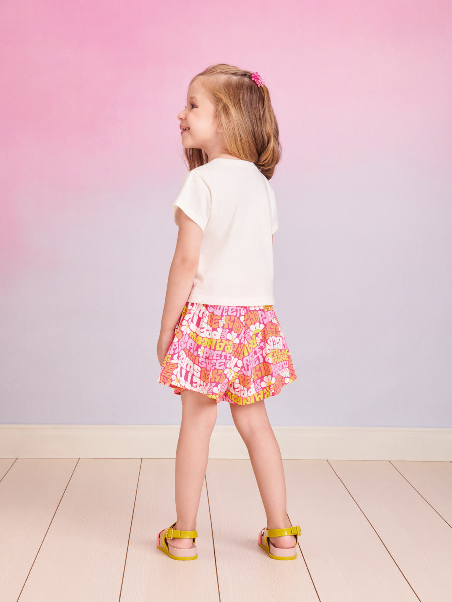 Conjunto Infantil Momi Verão Com Shorts e Blusa Amazing Rosa