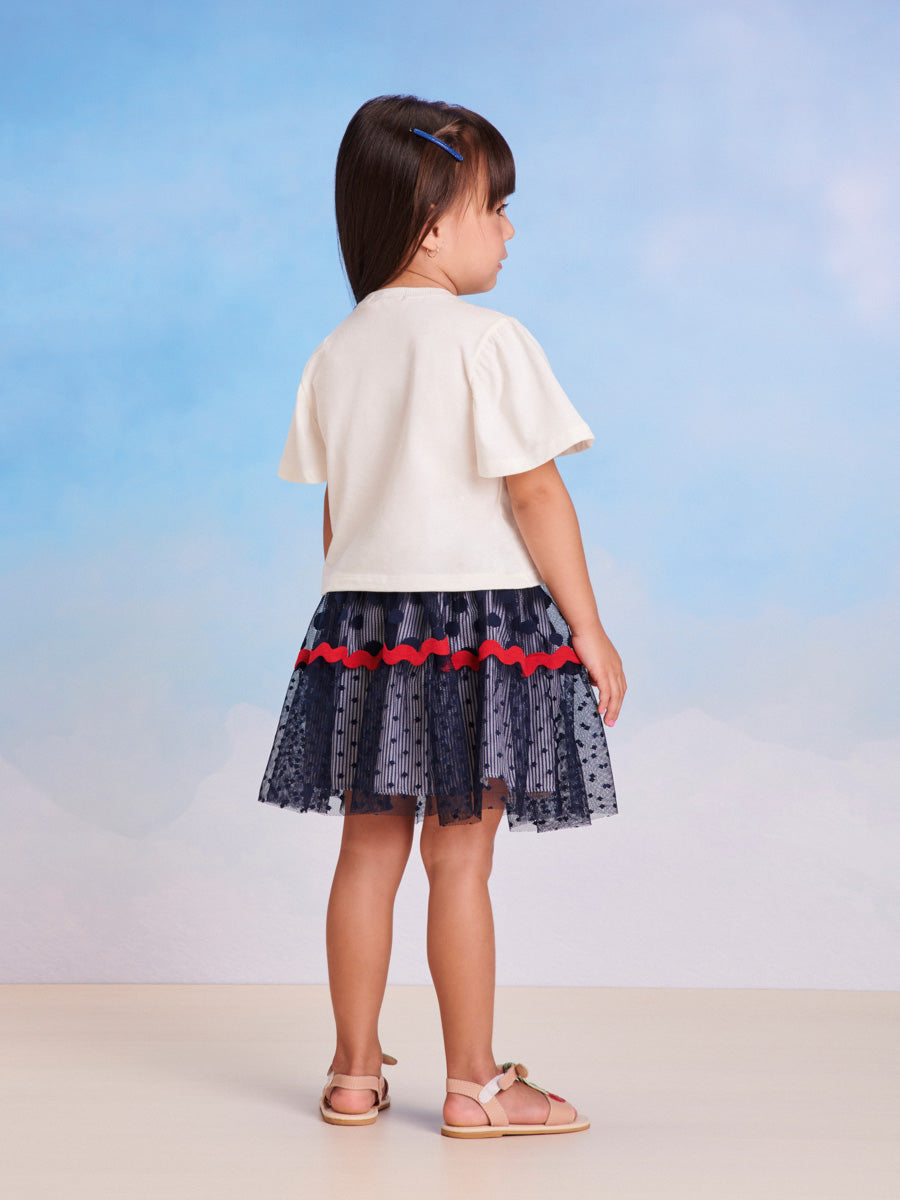 Conjunto Infantil Momi Verão Com Saia e Blusa Cerejinha