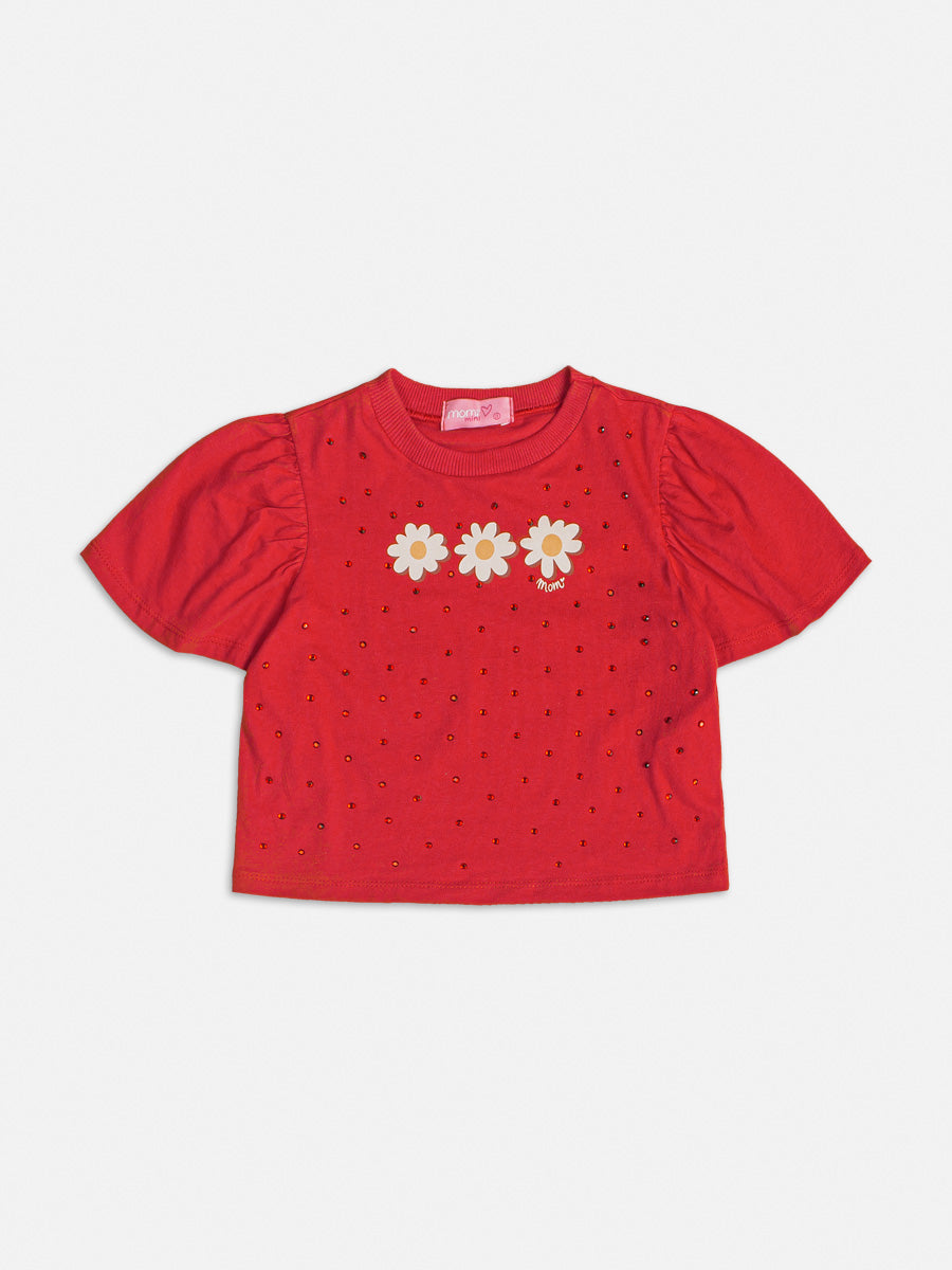 Conjunto Infantil Momi Verão Com Shorts e Blusa Strass