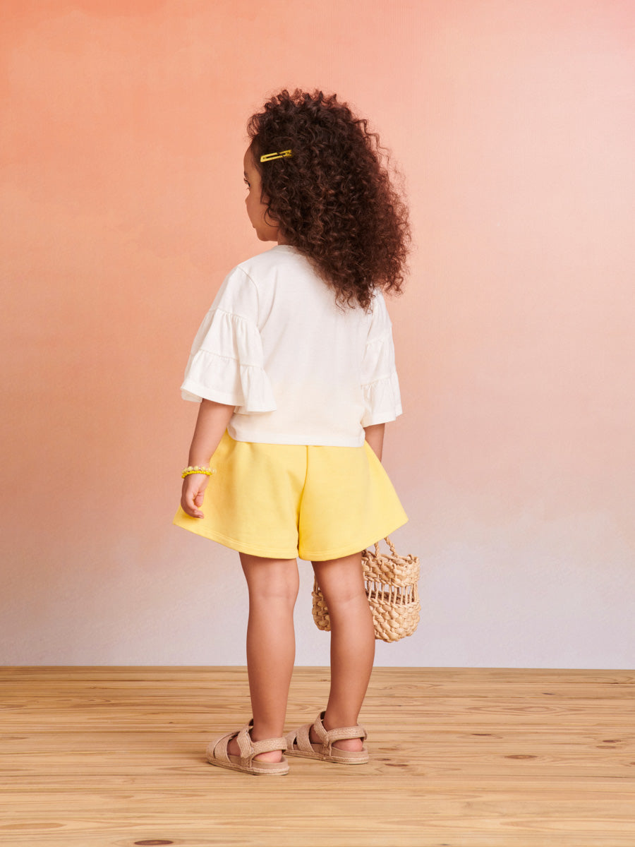 Conjunto Infantil Momi Verão Com Shorts e Blusa Branca
