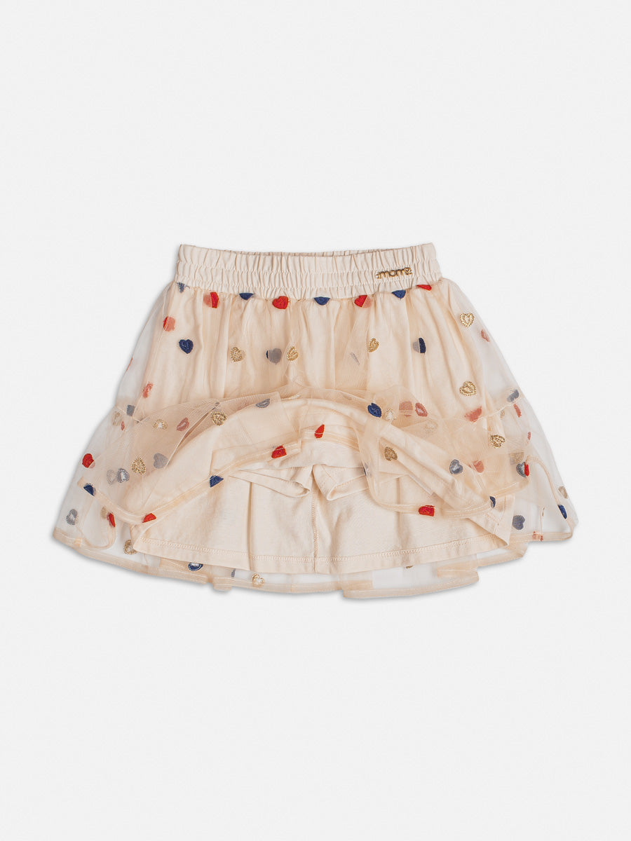 Conjunto Infantil Momi Verão Com Saia e Blusa Corações