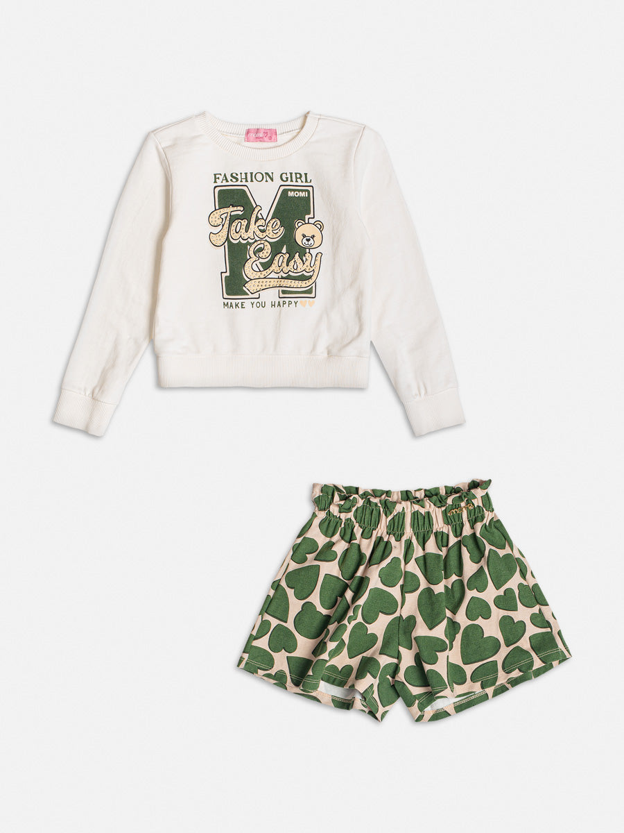 Conjunto Infantil Momi Inverno Shorts e Moletom Fashion