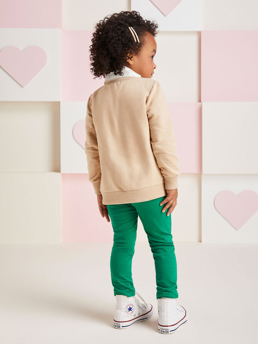 Conjunto Infantil Momi Inverno Legging Verde Moletom Tigre