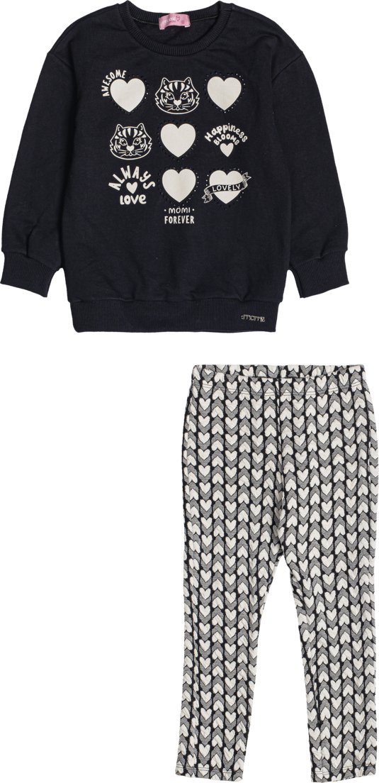 Conjunto Infantil Momi Inverno Calça e Moletom Sem Flanela Gatinho