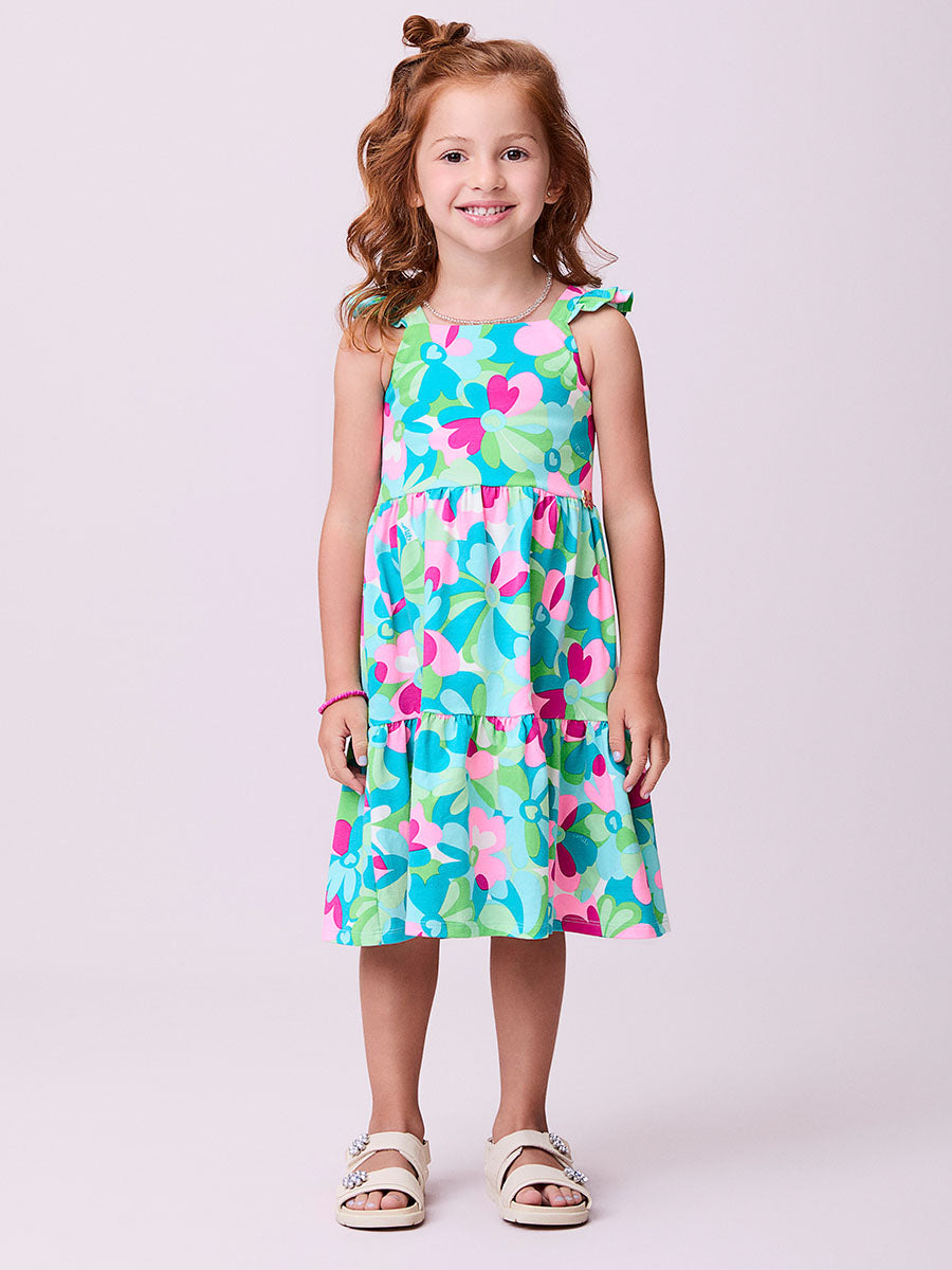 Vestido Infantil Momi Verão Colorido Flores