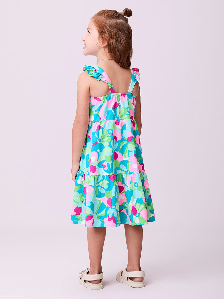 Vestido Infantil Momi Verão Colorido Flores