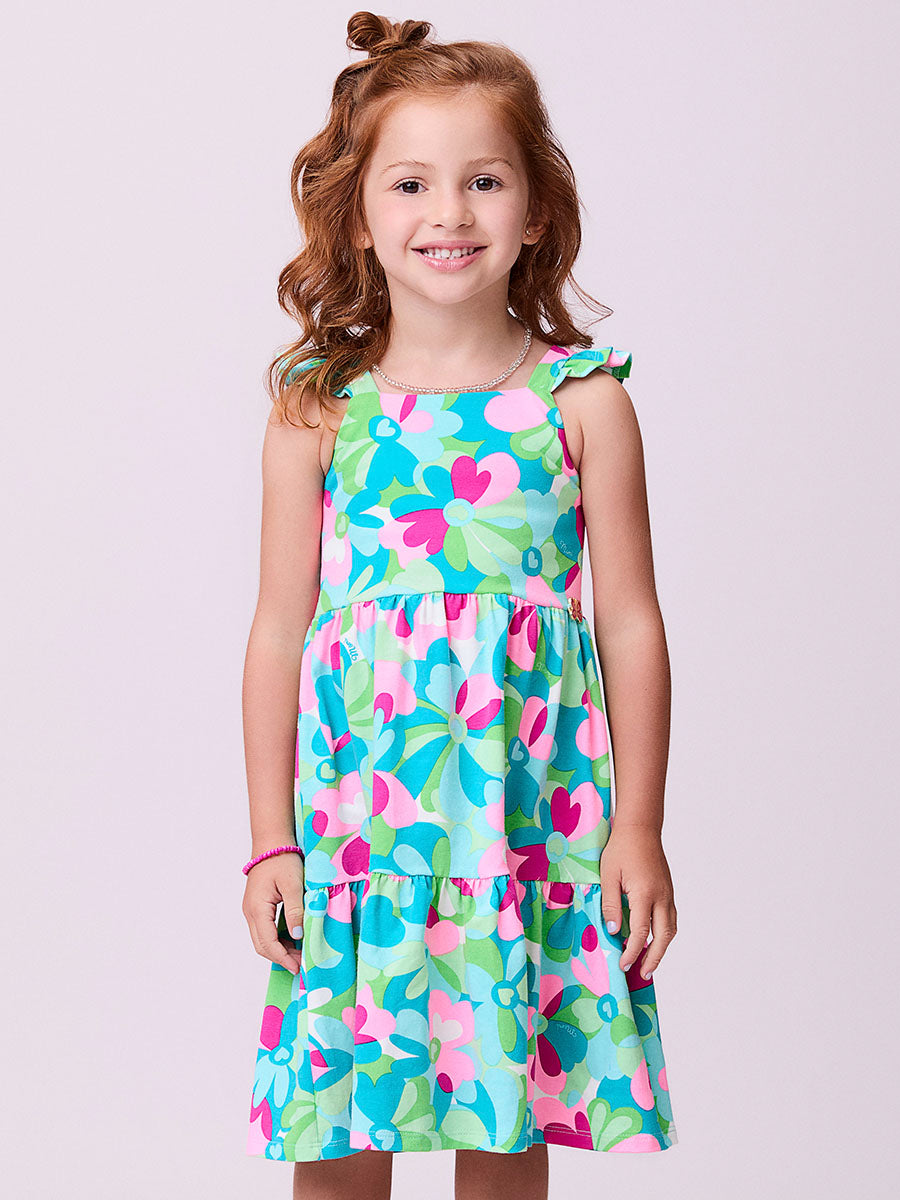 Vestido Infantil Momi Verão Colorido Flores