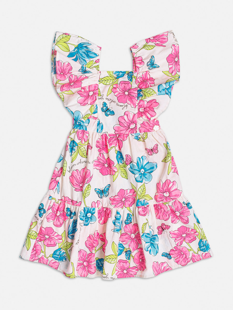 Vestido Infantil Momi Verão Flores Coloridas