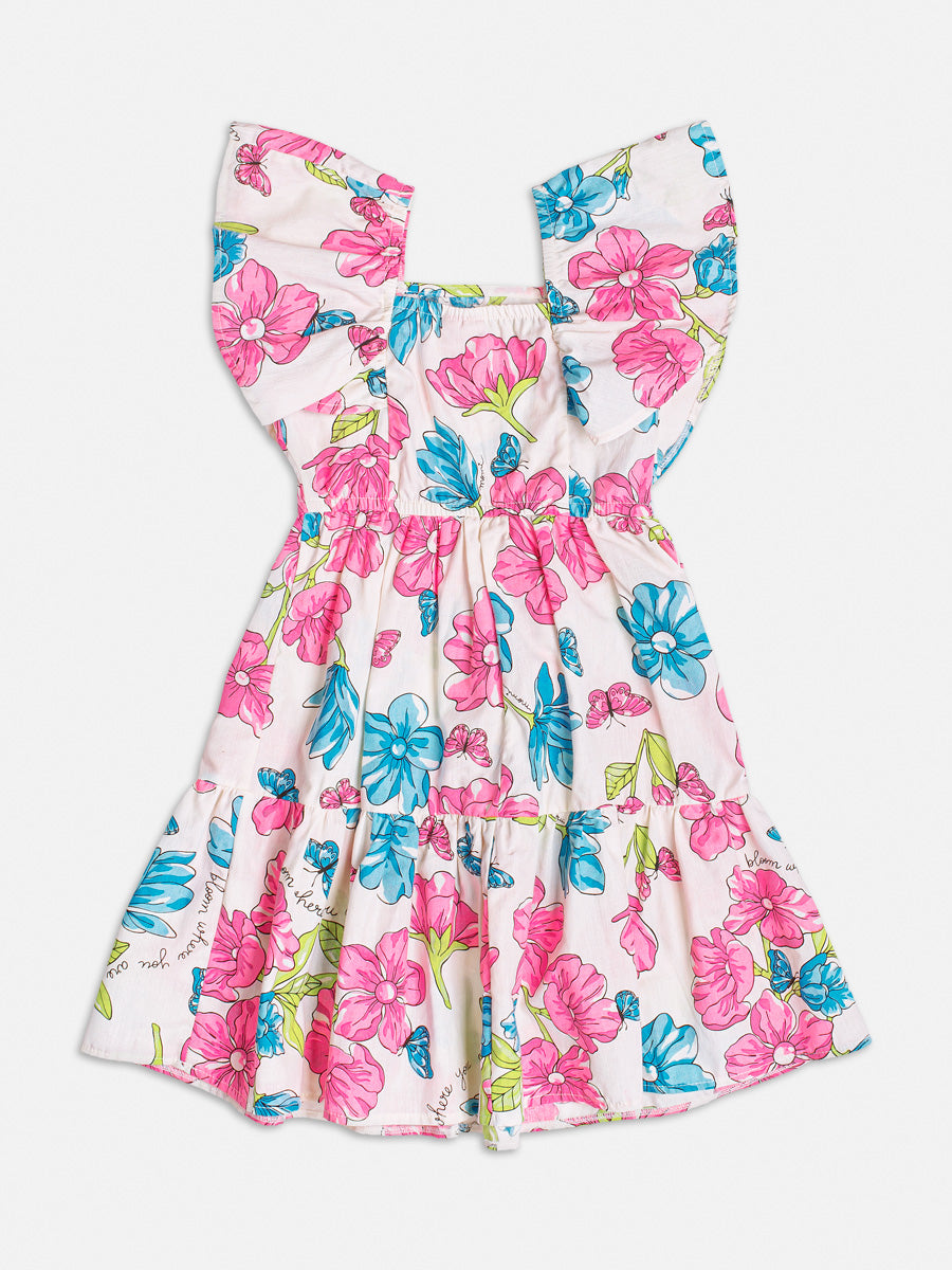 Vestido Infantil Momi Verão Flores Coloridas