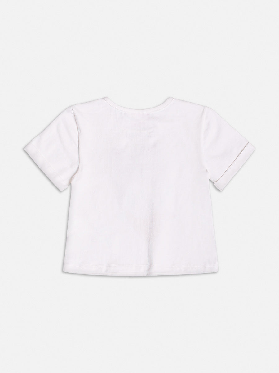Blusa Infantil Momi Verão Branca Margarida Disney